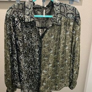 Free people animal  paisley floral print sheer